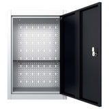 Gabinete de herramientas de Vidaxl para el metal de pared gris y negro