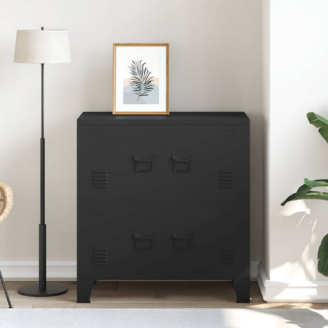 Vidaxl opbergkast industrieel 75x40x80 cm staal zwart