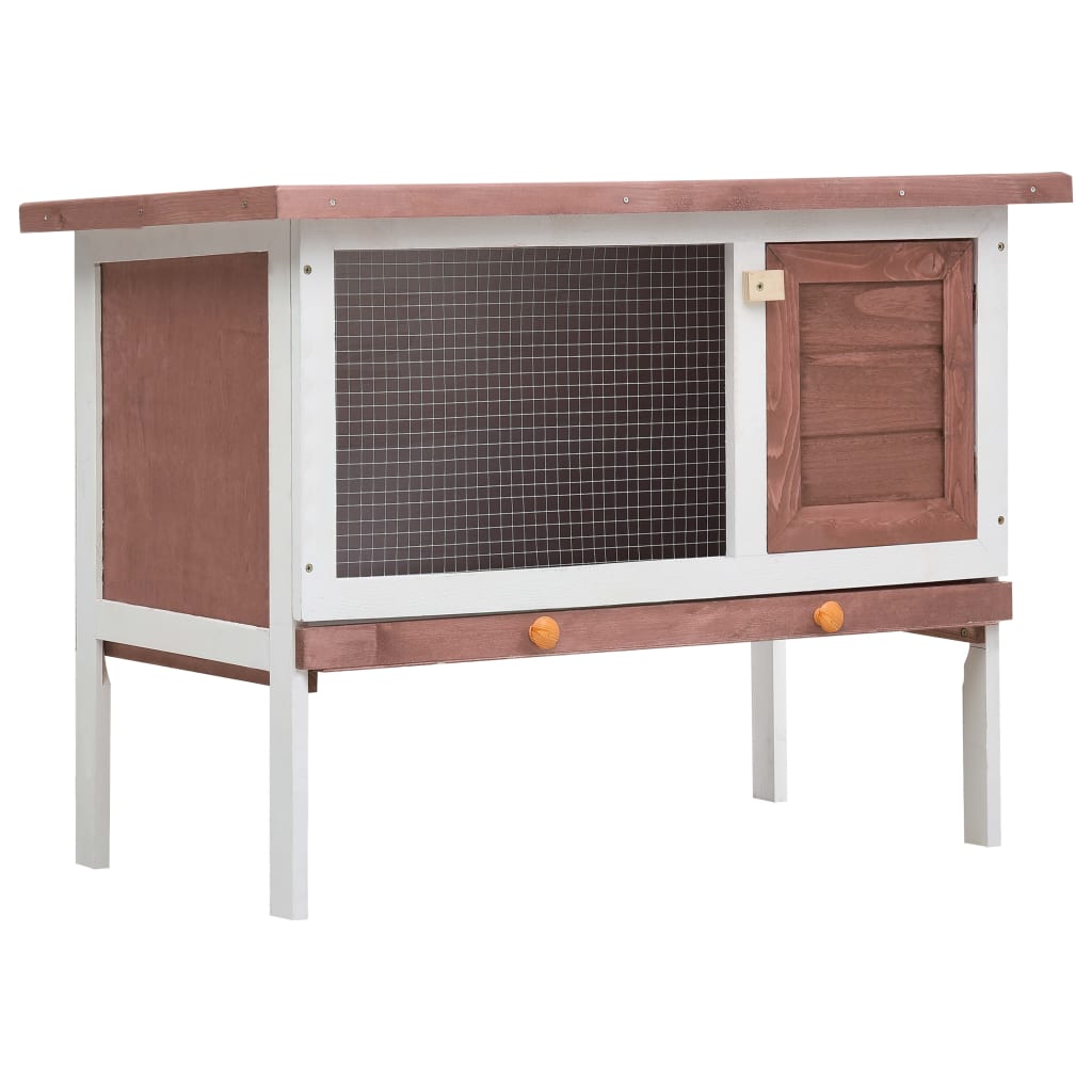 Vidaxl Rabbit hutch for outside with 1 floor of wood brown