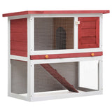 Vidaxl Rabbit hutch for outside with 1 door wood red