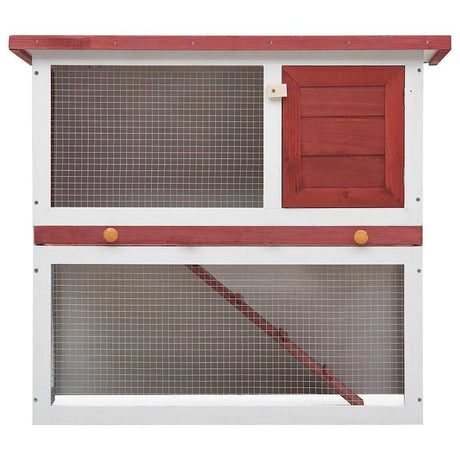 Vidaxl Kaninchenhütte für draußen mit 1 Türholz Rot rot