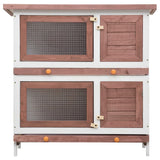 Vidaxl Rabbit Hutch za zunaj s 4 vrati leseno rjavo