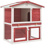 Vidaxl Kaninchenhütte für draußen mit 3 Türen Holzrot