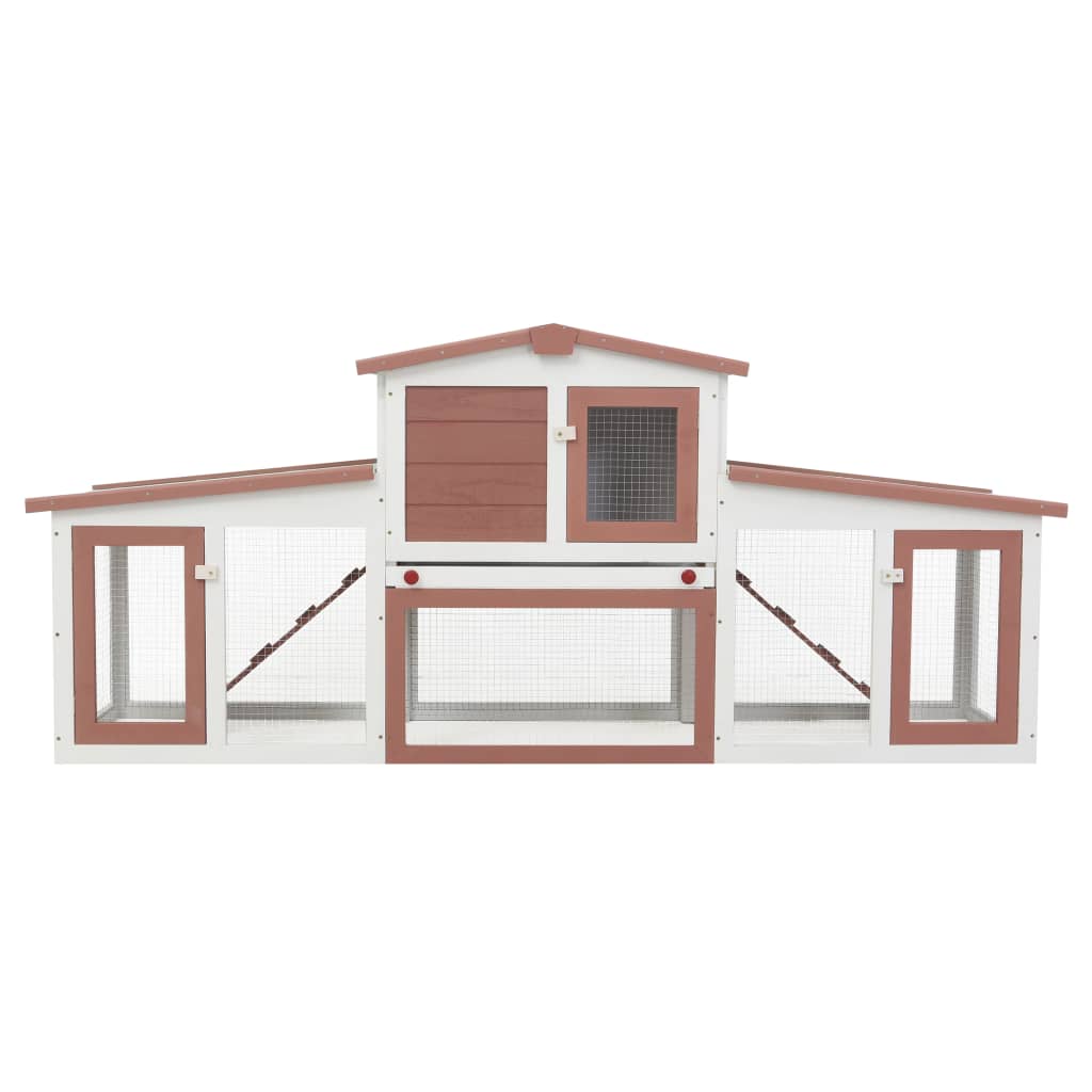 Vidaxl Kanéngchen Hütten fir ausserhalb vun der grousser 204x45x8 cm Holzbrong a wäiss