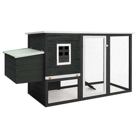 Vidaxl Chicken Coop mit Nacht Loft Holzgrau