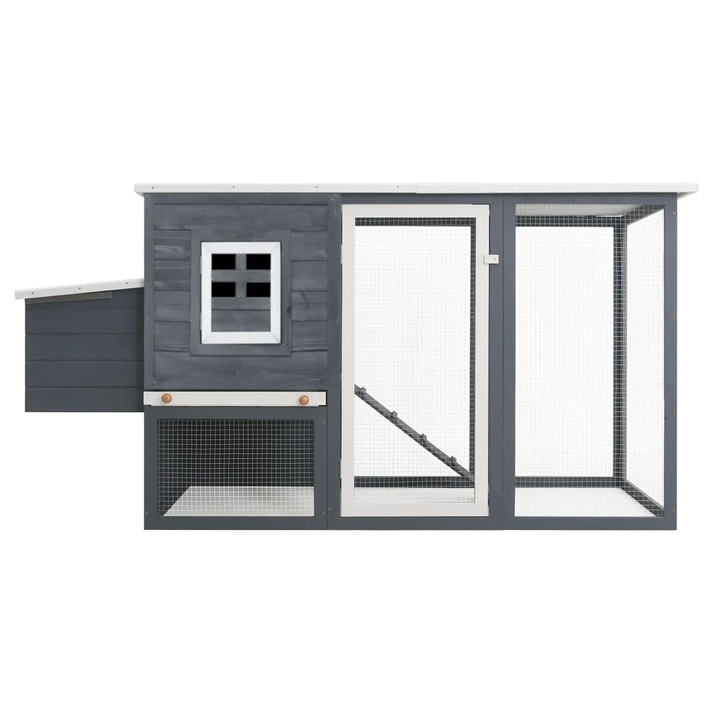 Vidaxl Chicken Coop con loft notturno in legno grigio