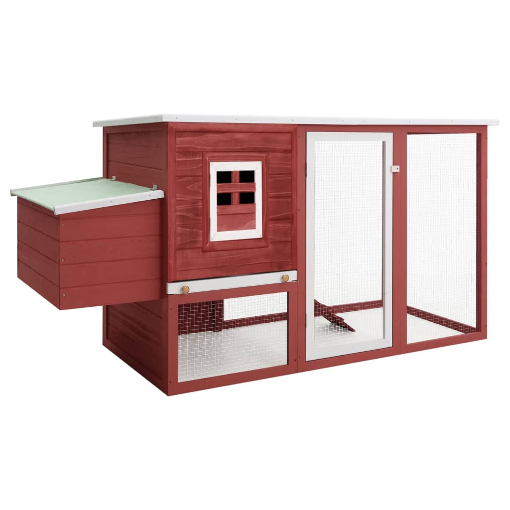 Vidaxl Chicken Coop mit Nacht Loft Rotrot