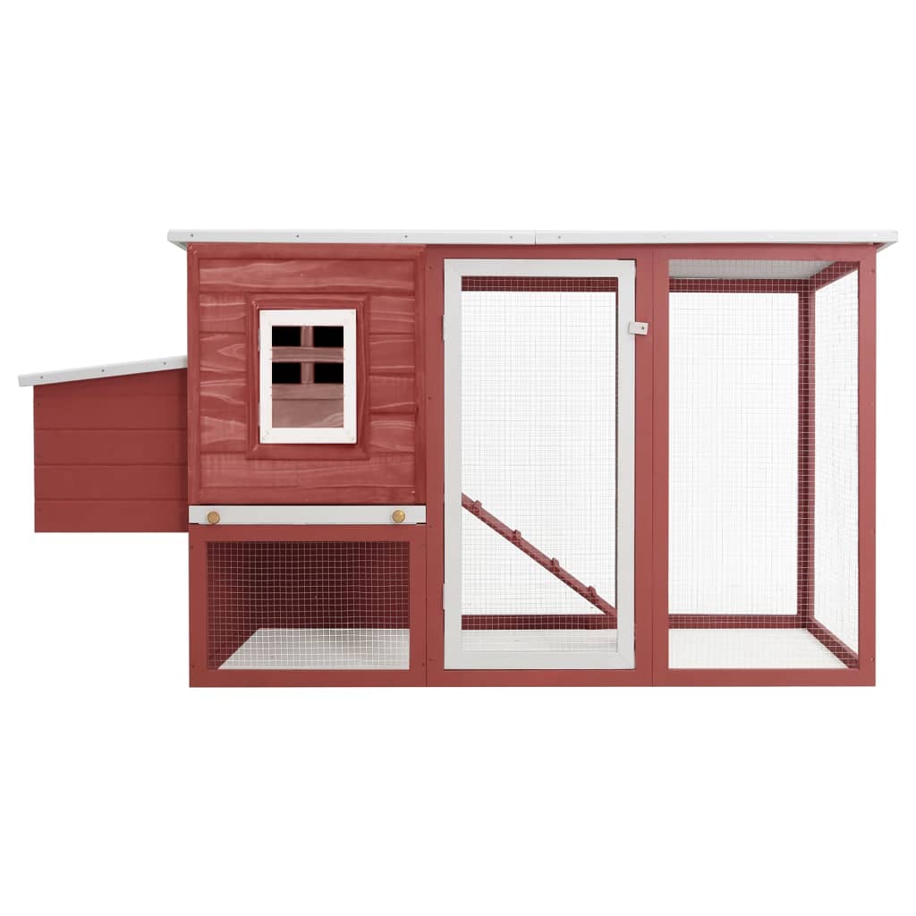 Vidaxl Chicken Coop mit Nacht Loft Rotrot