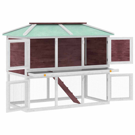 Vidaxl Kaninchen -Loft zwei Stockwerke Holzbraun