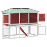 Vidaxl Kaninchen -Loft zwei Stockwerke Holzrot