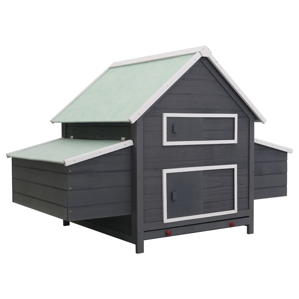 Vidaxl Chicken Coop 157x97x110 cm Holzgrau