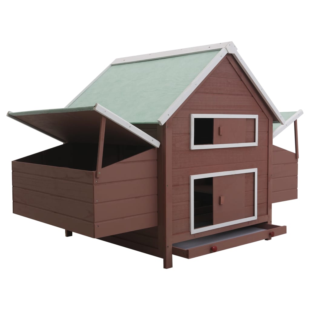 Vidaxl Chicken Coop 157x97x110 cm træbrun