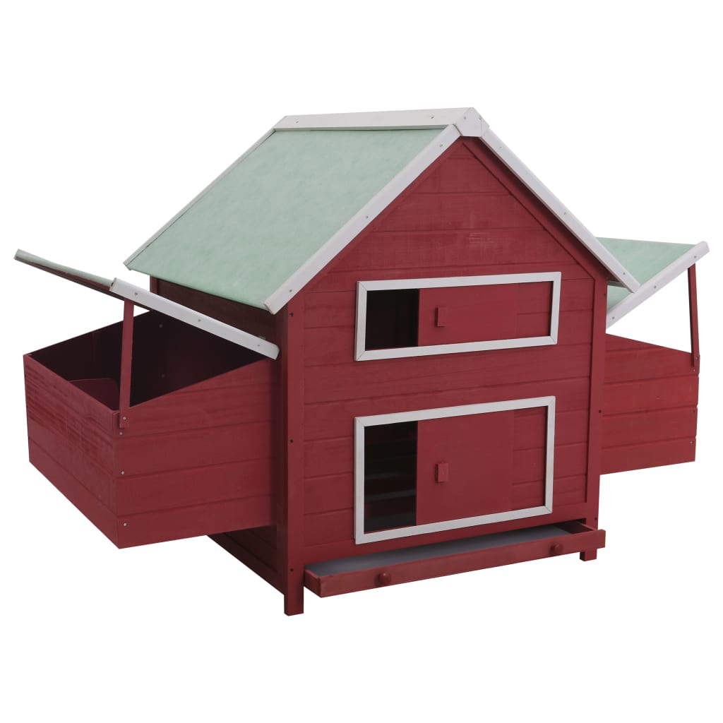 Vidaxl Chicken Coop 157x97x110 cm Træ rød