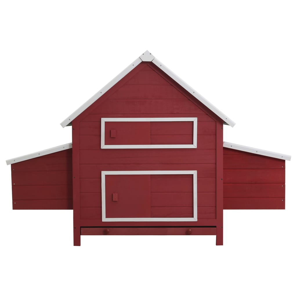 Vidaxl poulet coop 157x97x110 cm en bois rouge