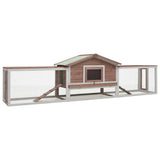 VIDAXL -Kaninchenhütte 310x70x87 cm Festkiefer und Mokka