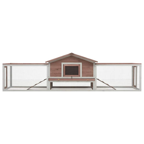 VIDAXL -Kaninchenhütte 310x70x87 cm Festkiefer und Mokka