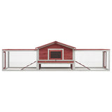 VIDAXL -Kaninchenhütte 310x70x87 cm Festkiefer und Pinewood -Rot