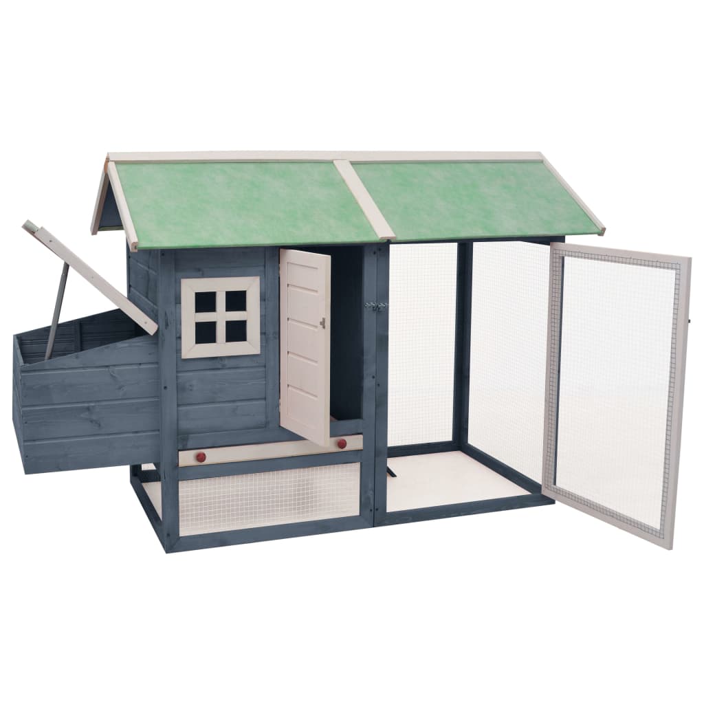 Vidaxl Poulet Coop 170x81x110 cm falen Pinien Pine Pine Grey