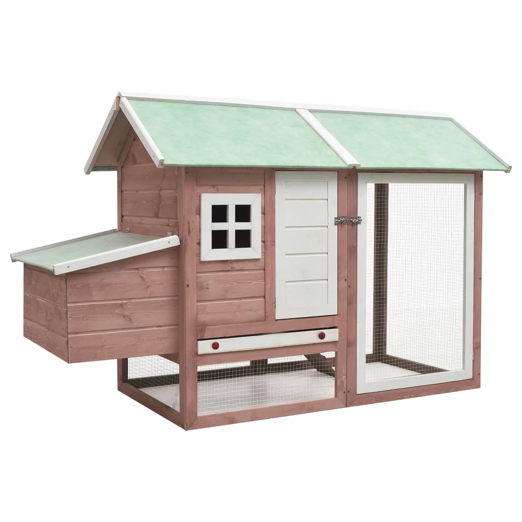 Vidaxl Chicken Coop 170x81x110 cm Pine Pine Mokka