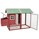 VIDAXL -Huhn -Coop 170x81x110 cm Festkiefernkiefernkiefernkiefernrot rot