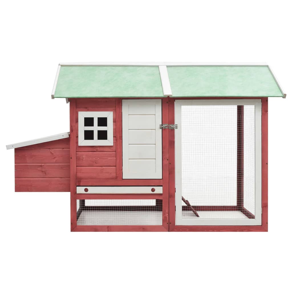 Vidaxl Chicken Coop 170x81x110 cm Solid Pine Pine Red Red