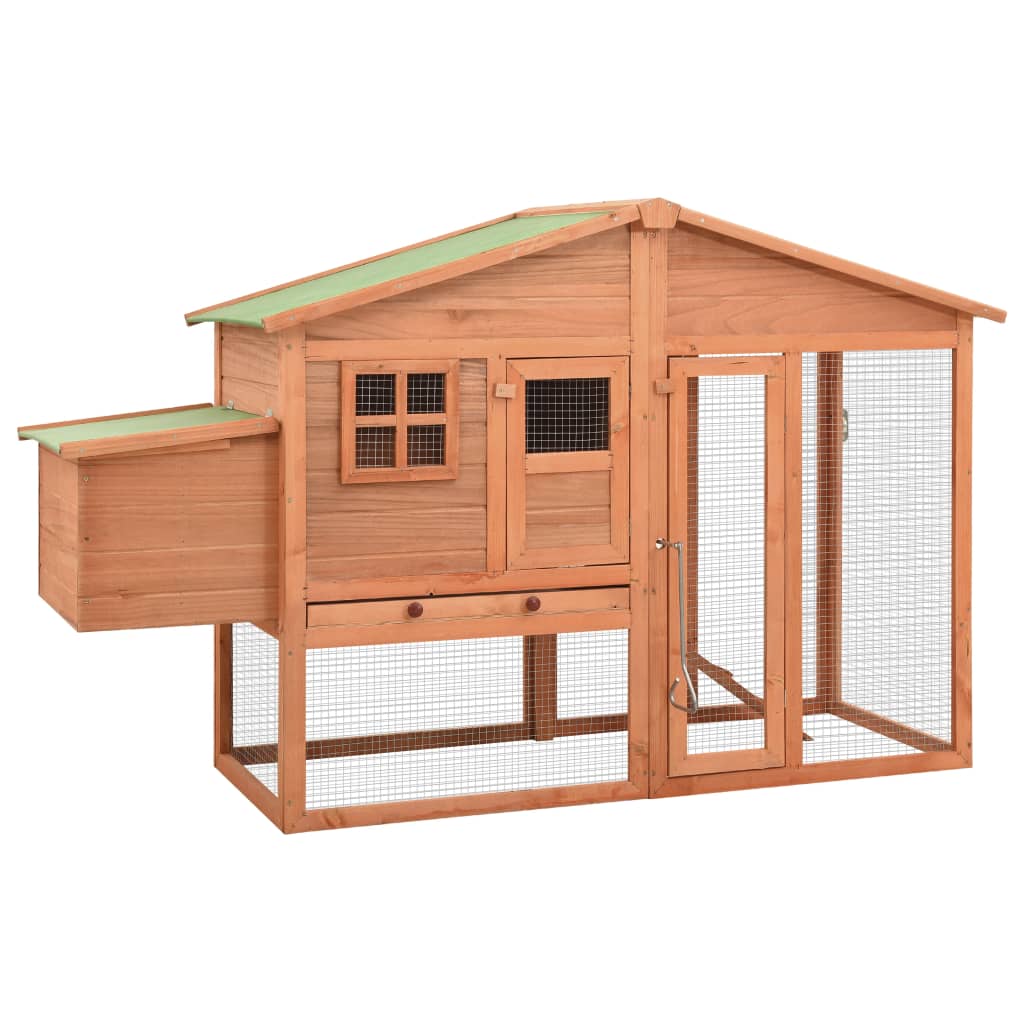 Vidaxl Chicken Coop with Nest Box Solid Pinewood