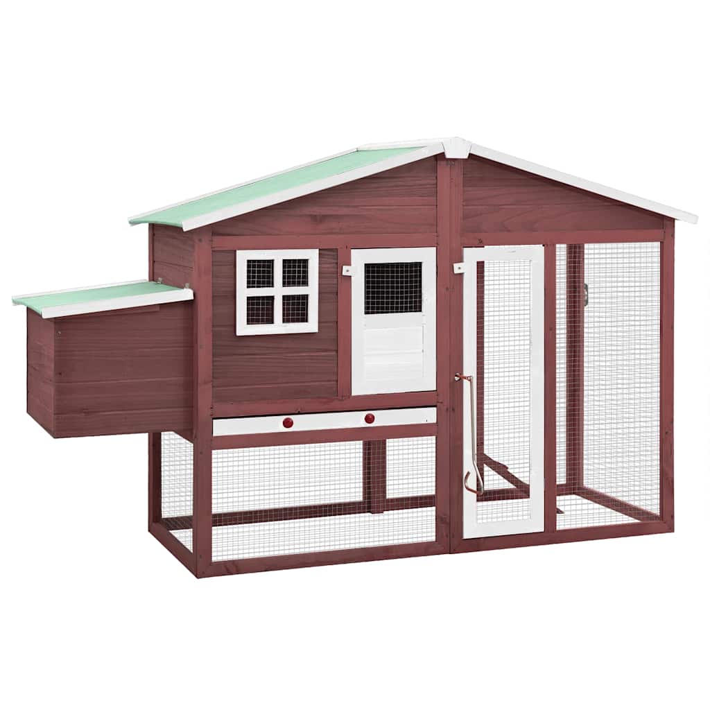 Vidaxl Chicken Coop mit Nest Box Feste Vurenhout Mokka und Weiß