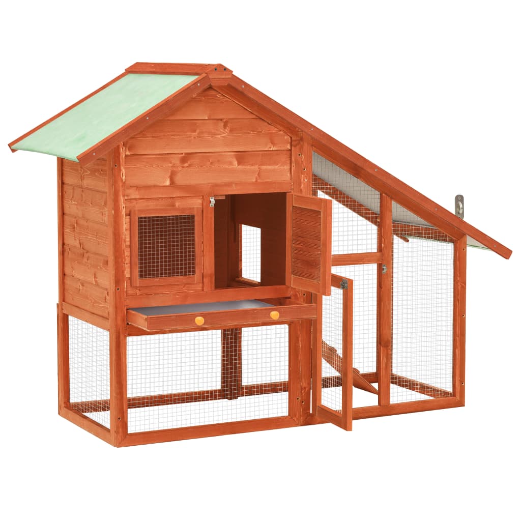 Vidaxl Rabbit Hutch 140x63x120 cm Solid Pinewood