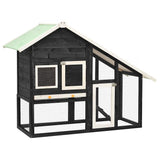 VIDAXL -Kaninchenhütte 140x63x120 cm Festkieferngrau und Weiß
