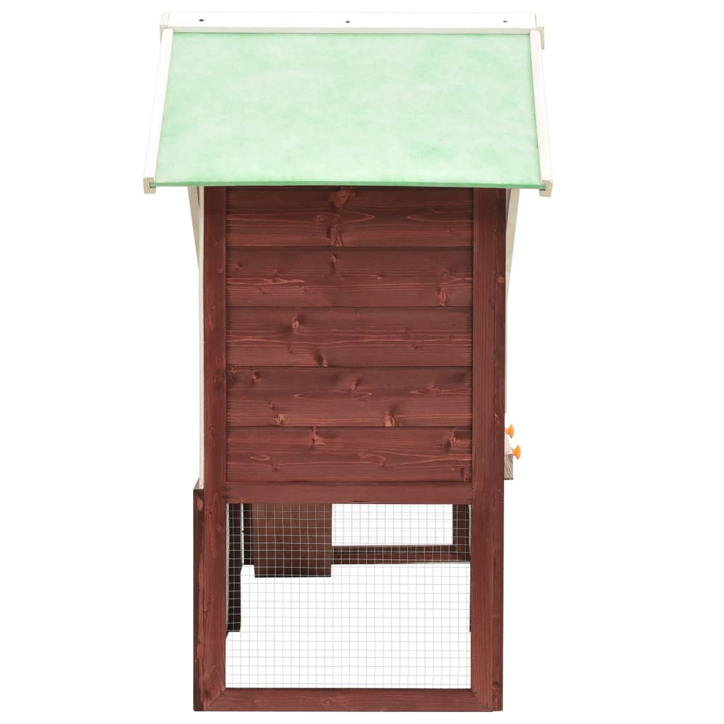 Vidaxl Rabbit Hutch 140x63x120 cm Solid Vurenhout Mokka och White