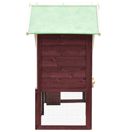 VIDAXL -Kaninchenhütte 140x63x120 cm fester Vurenhout Mokka und Weiß