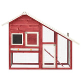 Vidaxl Kaninchenhütte 140x63x120 cm Festkiefer Rot und Weiß