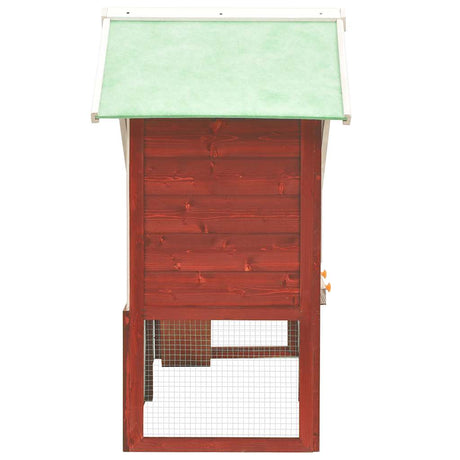 Vidaxl Kaninchenhütte 140x63x120 cm Festkiefer Rot und Weiß