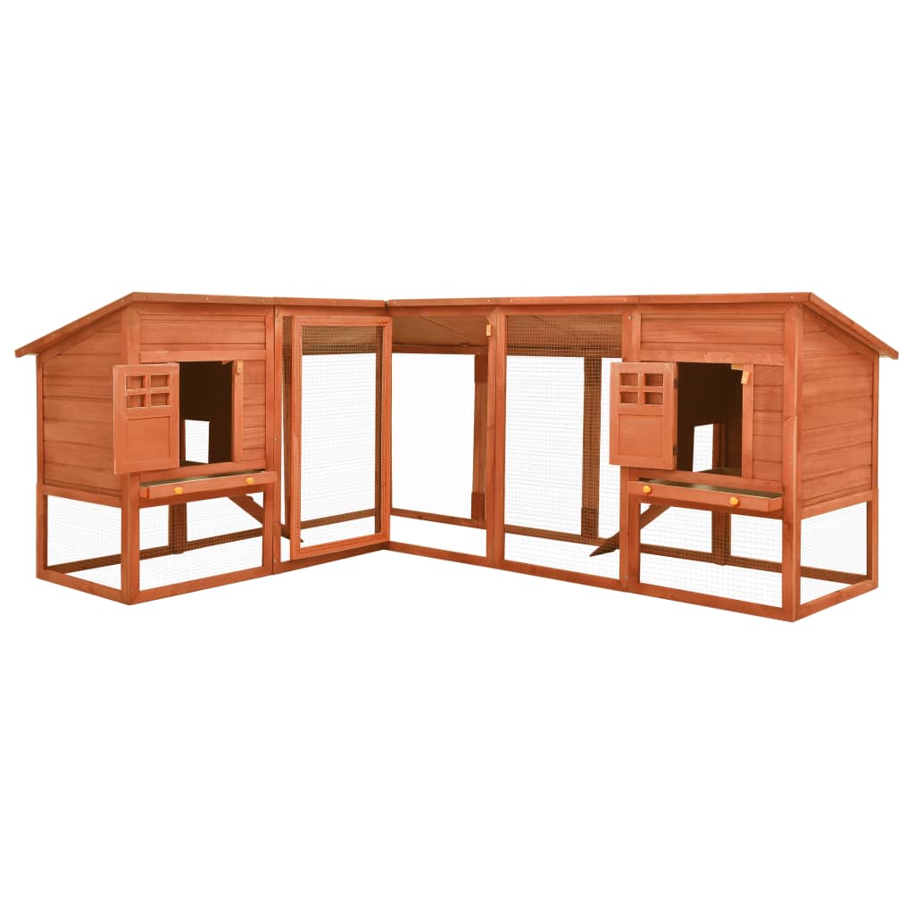 Vidaxl Rabbit Hutch za zunaj z Ren Solid Vurenhout Brown