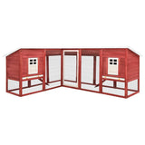 Vidaxl Rabbit Hutch pour l'extérieur avec Ren Solin Vurenhout rouge et blanc