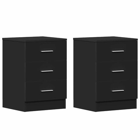 Vidaxl nachtkastjes 2 st 38x35x56 cm bewerkt hout zwart