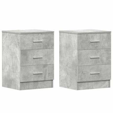 Vidaxl nachtkastjes 2 st 38x35x56 cm bewerkt hout betongrijs