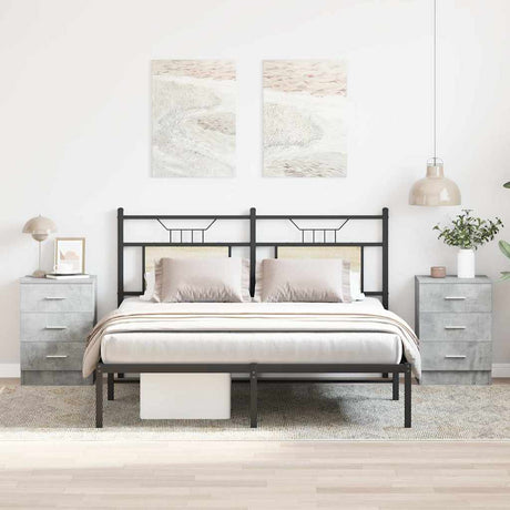 Vidaxl nachtkastjes 2 st 38x35x56 cm bewerkt hout betongrijs