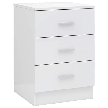 Vidaxl nachtkastje 38x35x56 cm bewerkt hout hoogglans wit