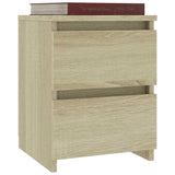 Vidaxl nachtkastje 30x30x40 cm bewerkt hout sonoma eikenkleurig