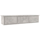Vidaxl wandschap met lades 88x26x18,5 cm bewerkt hout betongrijs