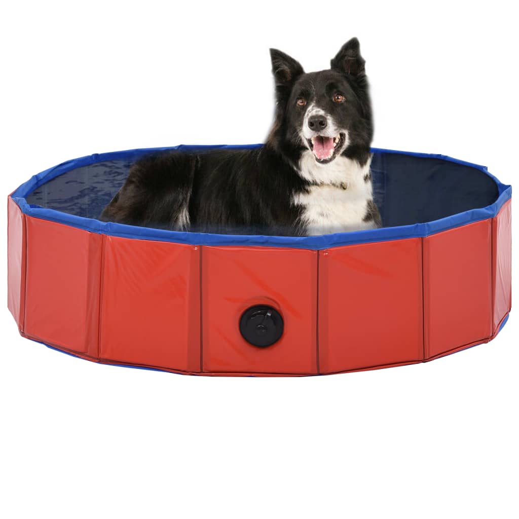 Vidaxl Dog swimming pool Collapsible 80x20 cm PVC Red