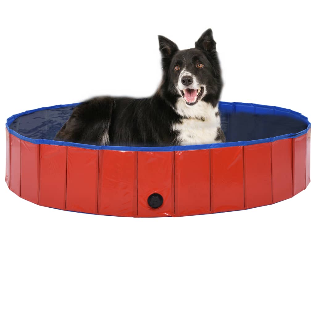 Vidaxl Dog swimming pool Collapsible 160x30 cm PVC Red