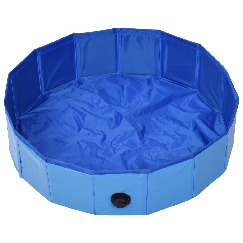 Bidaxl hund simningspool hopfällbar 80x20 cm pvc blå