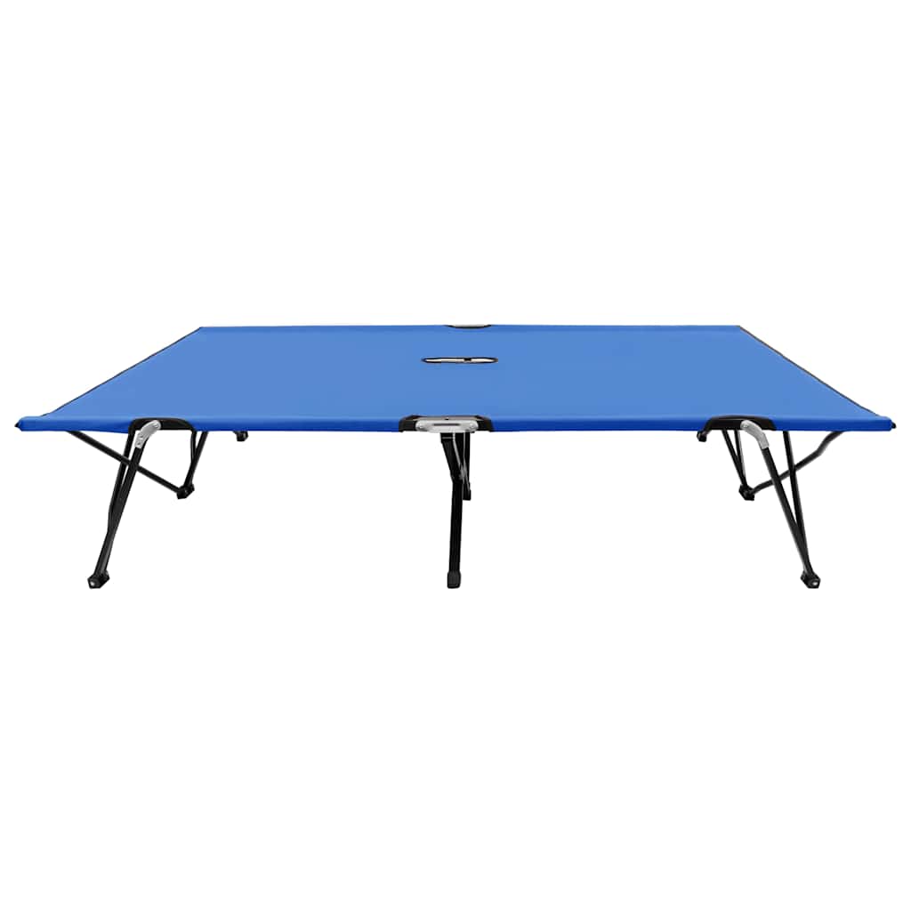 Vidaxl ligbed 2-persoons inklapbaar staal blauw