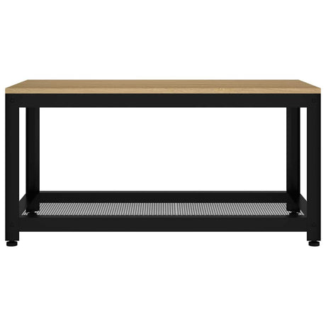 Vidaxl salontafel 90x45x45 cm mdf en ijzer lichtbruin en zwart