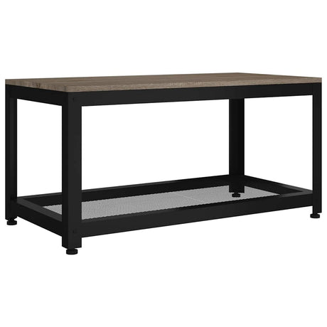 Vidaxl salontafel 90x45x45 cm mdf en ijzer grijs en zwart