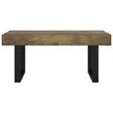 Vidaxl salontafel 90x45x40 cm mdf en ijzer donkerbruin en zwart