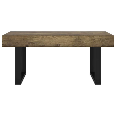 Vidaxl salontafel 90x45x40 cm mdf en ijzer donkerbruin en zwart