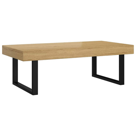 Vidaxl salontafel 120x60x40 cm mdf en ijzer lichtbruin en zwart